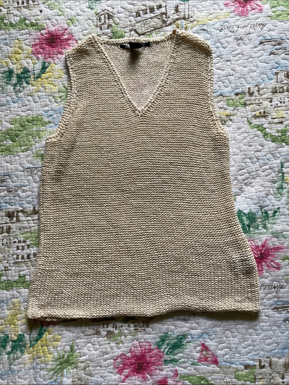 Pierre Cardin Cream Open-Knit Sweater Vest
